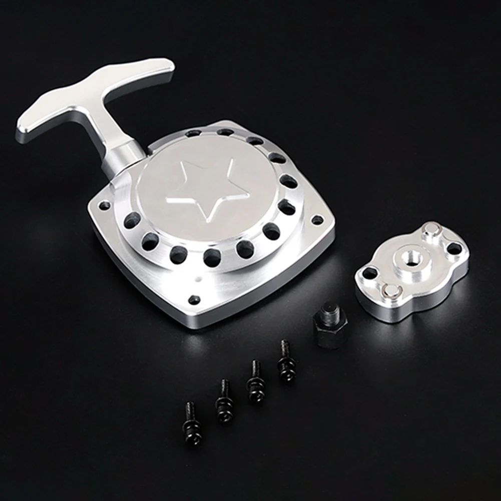 The New Easy to Start Pull for 45CC 71CC 4 Bolts Engines for 1/5 BAHA ROVAN KM BAJA 5B 5SC Rc Car Parts-Silver