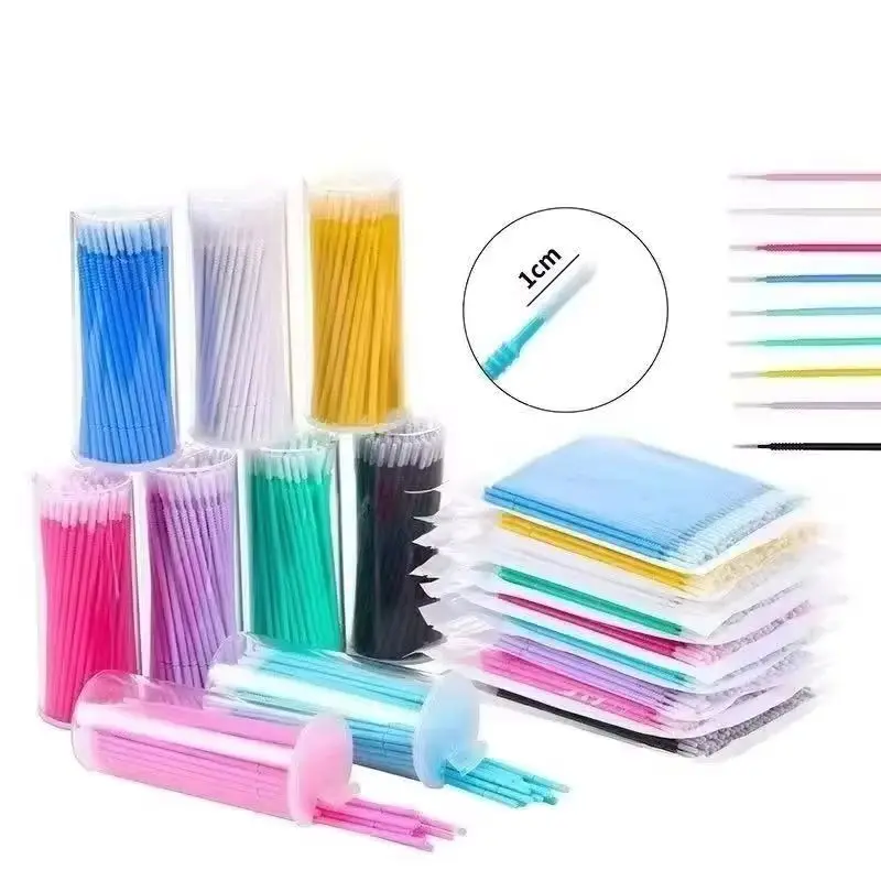 100PCS Eyelash Extension Cleaning Swabs Lash Lift Glue Remover Applicators Micro Brushes Lashes Perming Microblade Makeup Tools