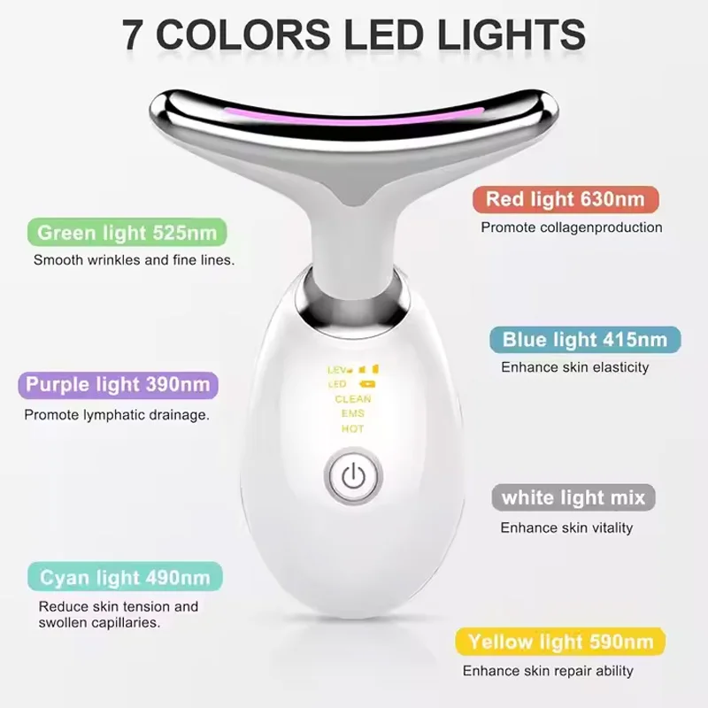 New 7-in-1 neck tightening device EMS intense pulsed light neck lifting massager and facial wrinkle reduction
