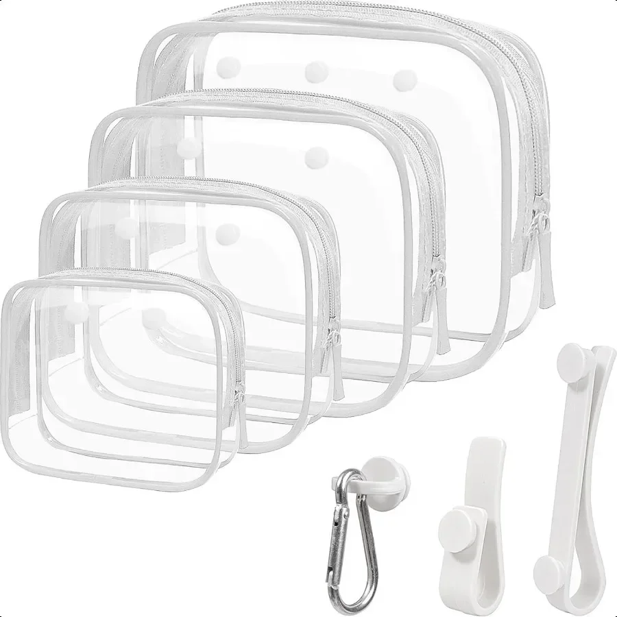 

4 Packs Insert Clear Pouch Bags Compatible With Bogg Bag 4 Insert Hooks Accories for Bogg Bags Travel Makeup Toiletry Bag Organ