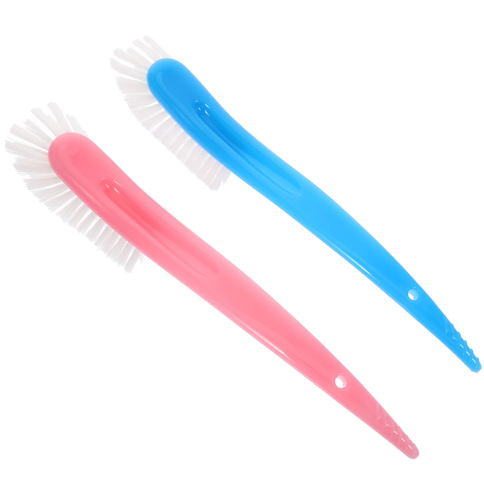 

2 Pcs Bottle Cleaning Brush Set Curved Extra Bristles Thorough Clean Safe Healthy Nylon Fiber Handy Handle Wall