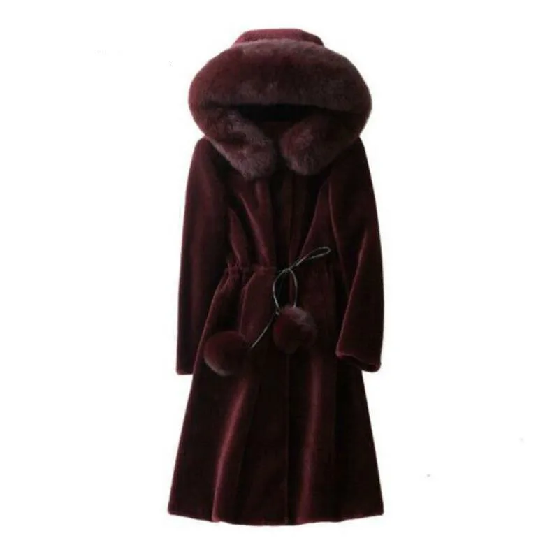 

Autumn and Winter Coats Women's Mid-length Mink Fur Coat Women's Plus Size Thick Coat Was Thin and Slim Temperament Women