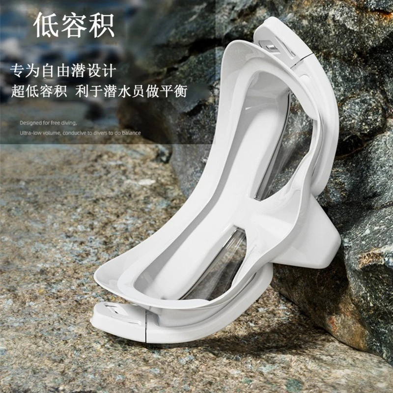 Low capacity free diving mask tempered glass lightweight PC lens snorkeling surface