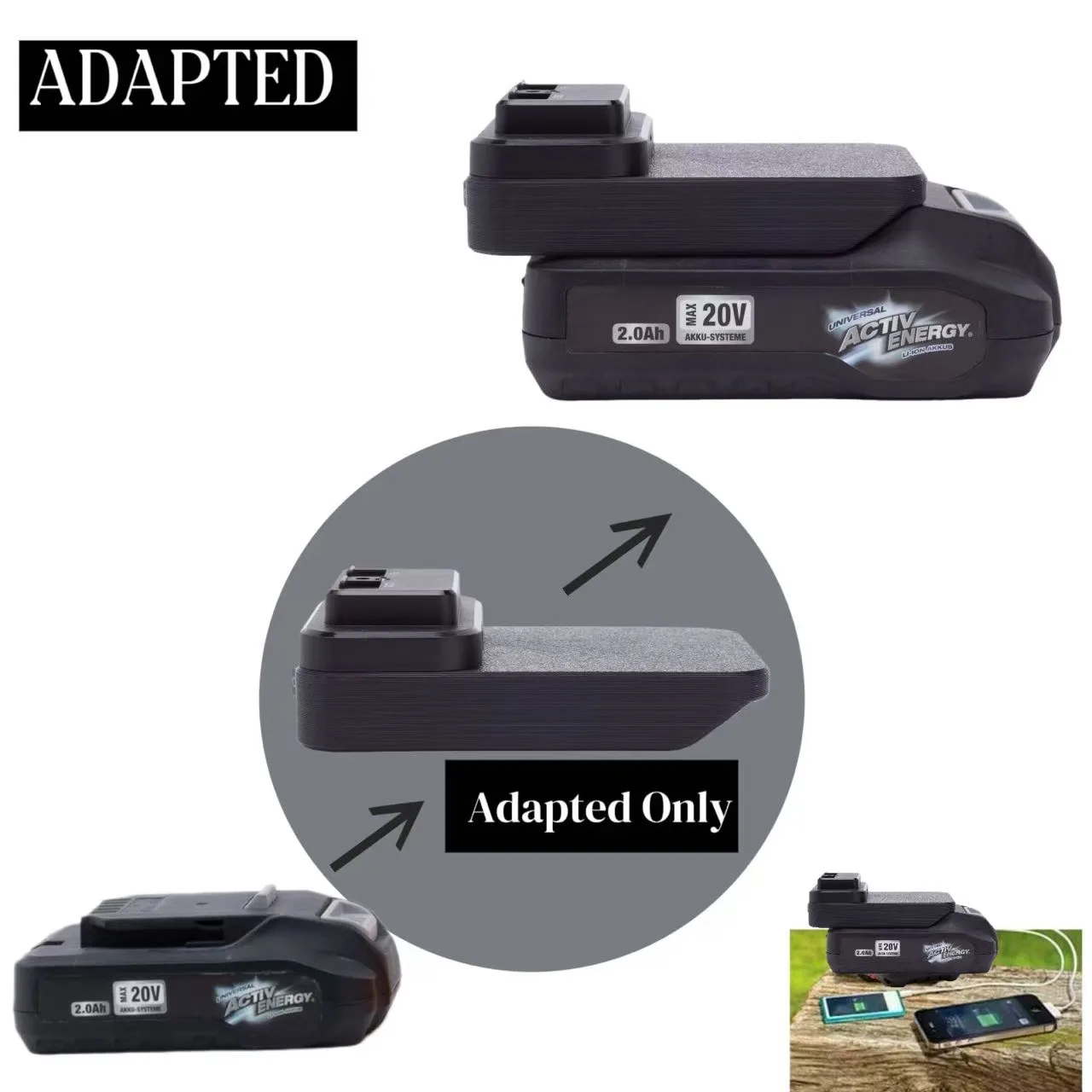 Power Bank for Activ Energy ( ferrex Aldi ) Lithium Battery Power Bank Source Adapter PD/QC3.0 USB Fast Charger（Adapters Only）