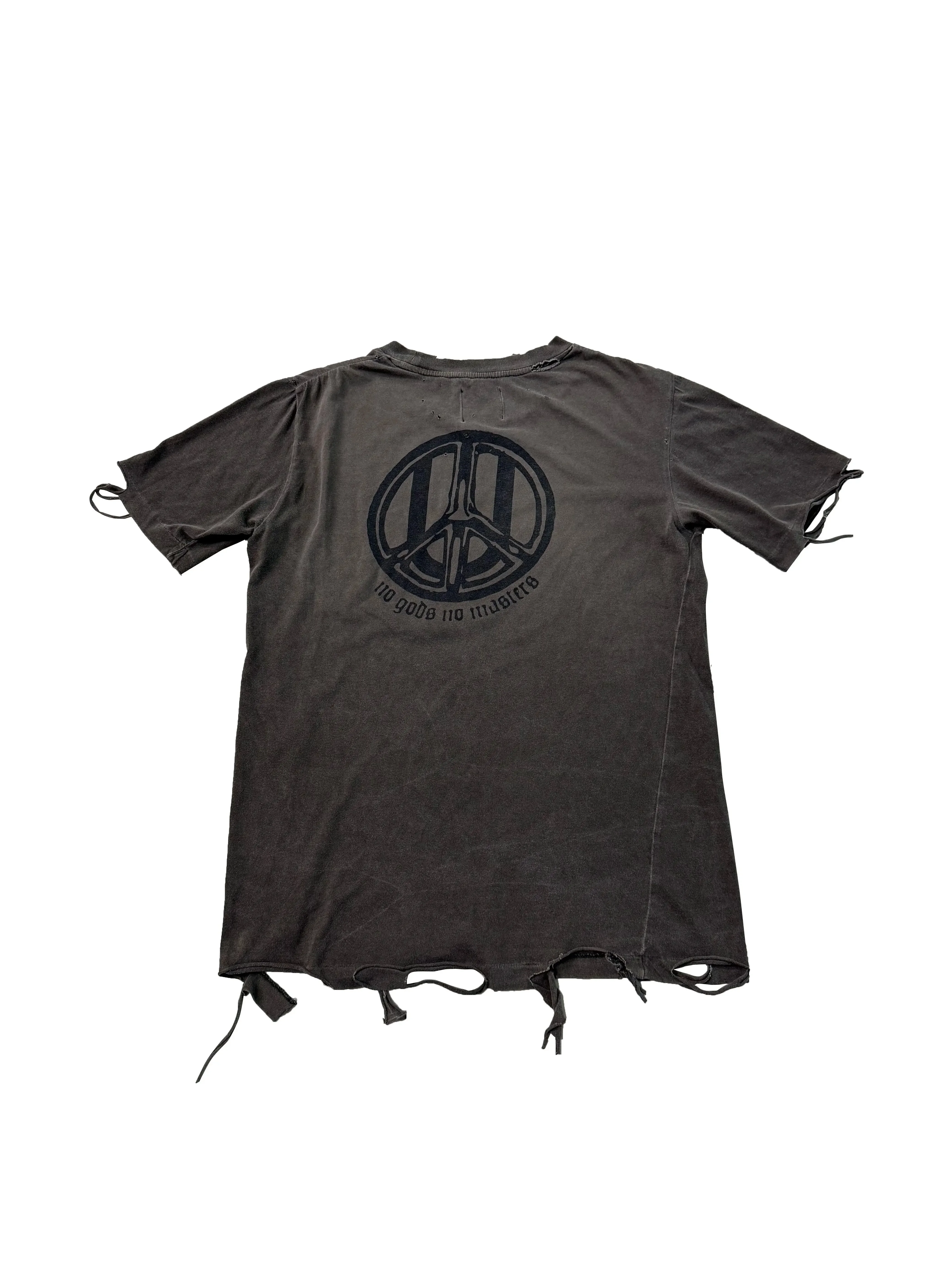 Under 03ss Scabs NO GODS NO MASTERS Wash, Destroy Wormhole Short Sleeve Tee