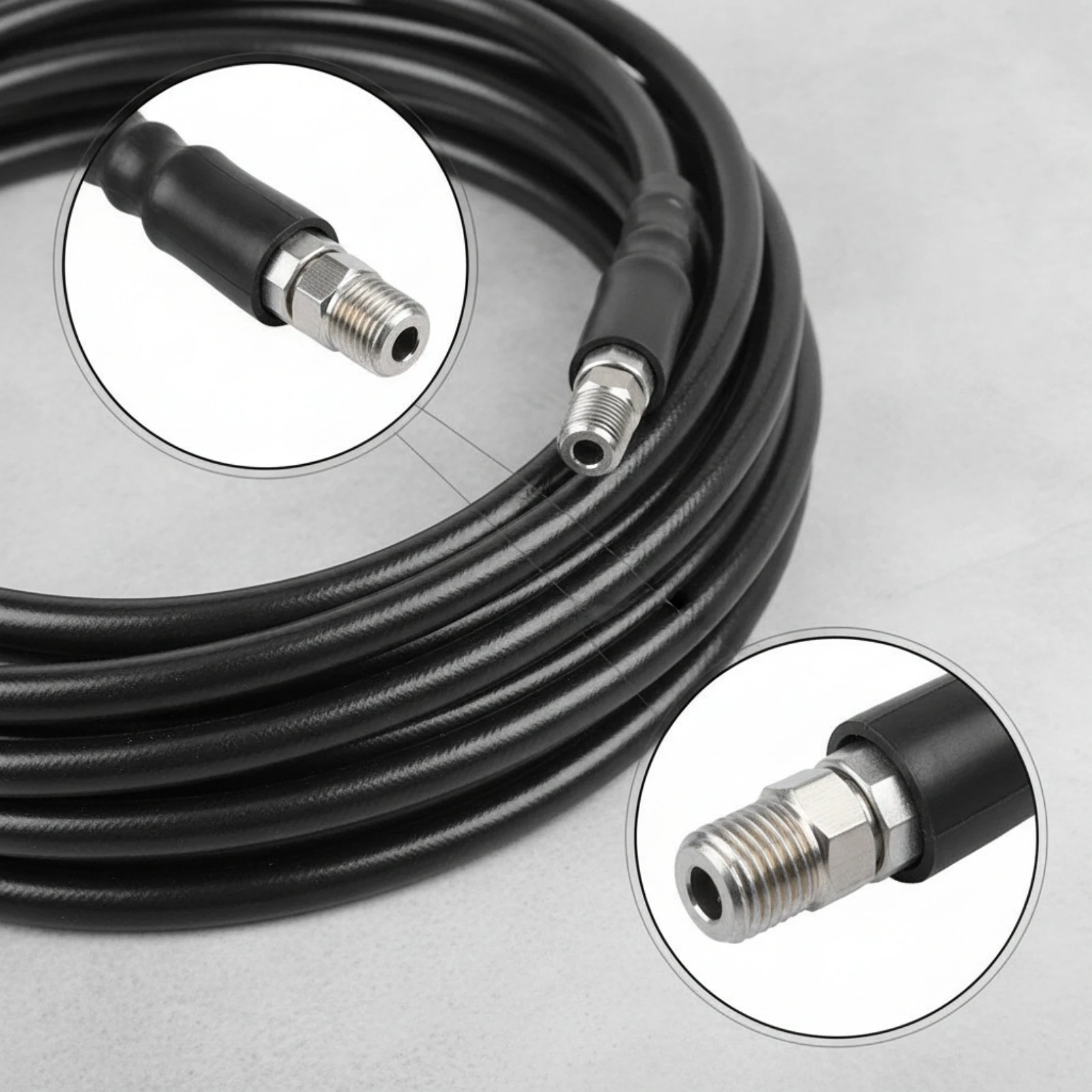 Sewer Jetter Hose Flexible Sewer Jetter Kit Drain Cleaner Hose Sturdy Drain Cleaner with Adapter Fittings Abrasion-Resistant