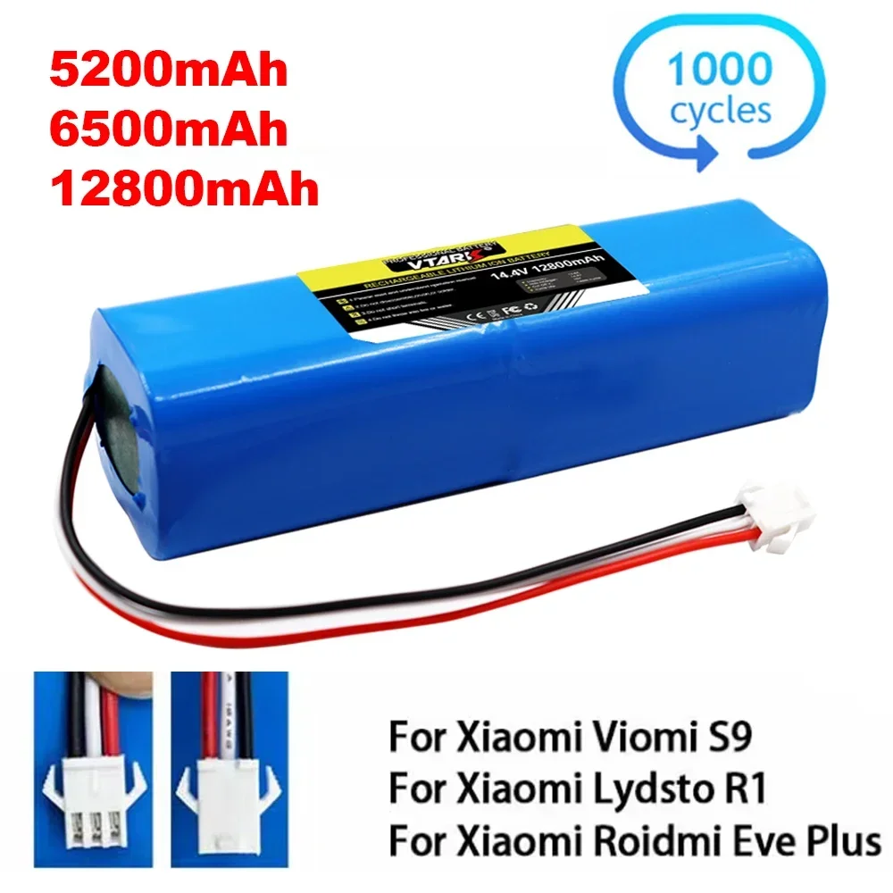 

100% Original For XiaoMi Viomi S9 Lydsto R1 Roidmi Eve Plus 14.4V lithium battery 2P4S 12800mAh For Proscenic M7Pro,M7Max,M8Pro