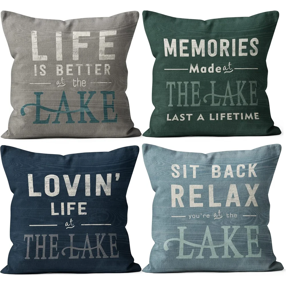 Life at the Lake: Relaxing Lake Double-sided Printed pillow cover Short plush Suitable living rooms sofas throw cushion cover