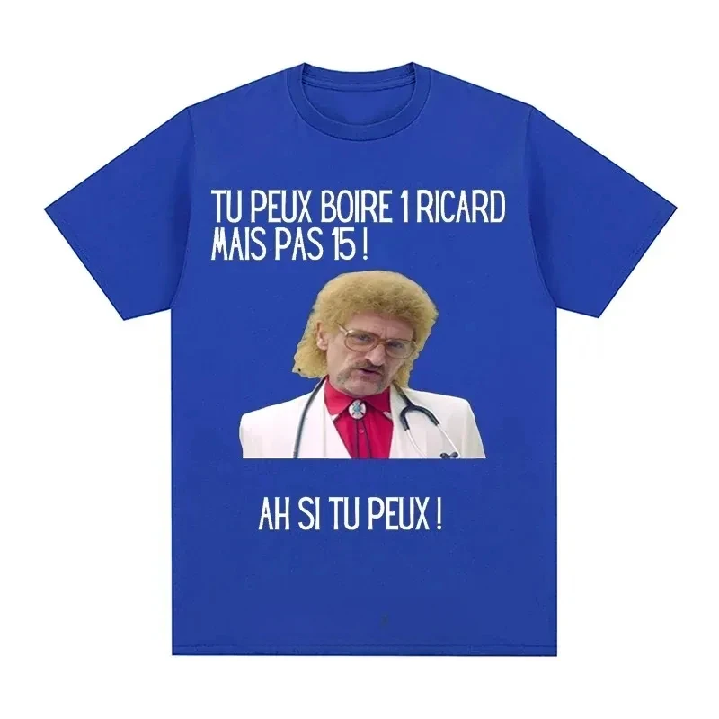 Men Print You Can Drink A Ricard But Not 15 Graphic Black Classic Tops Funny Cotton T-shirt Summer Short Sleeve Premium Tees
