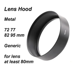 Generic Metal Standard Lens Hood Screw-in 72 77 82 95 mm Universal Black lens focal distance at least 50mm (Full Frame)