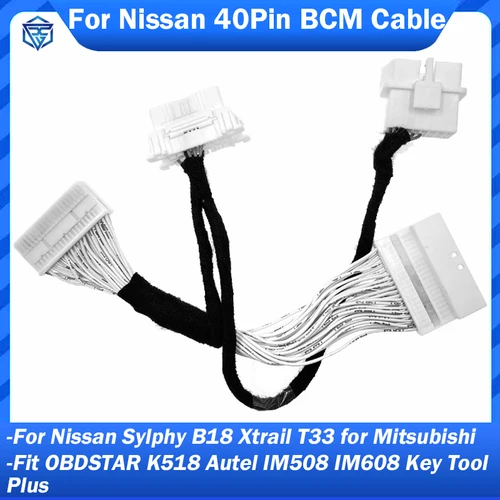 Para Nissan 40Pin BCM 4A Cable de llave inteligente para Sylphy B18 Xtrail T33 Mitsubishi compatible con OBDSTAR Autel IM508 IM608 K518 herramienta clave Plus