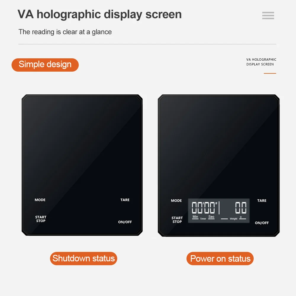 Bilancia da caffè intelligente da 3kg con Timer Display HD bilancia da caffè elettronica per birra a mano bilancia per alimenti per uso domestico accessori da cucina