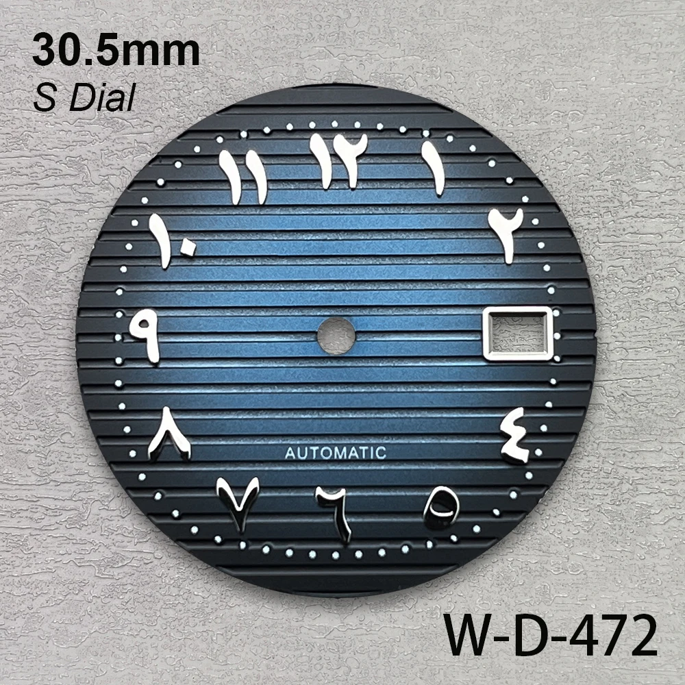 30.5mm S Logo Arab Dial Fit NH35/NH36/4R/7S Automatic Movement Stripe High Quality Dial Watch Modification Accessories