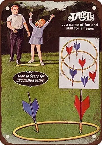 Y1,1969 Jarts Lawn Darts Game Vintage Look Reproduction Metal tin sign es, TinSignEUa40022-aluminum
