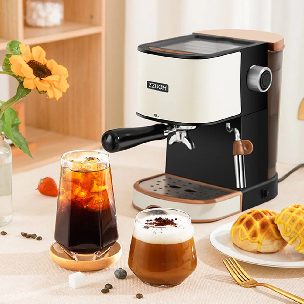 

850W Home Italian Espresso Coffee Machine Retro Semi-automatic Steam Milk Foam Machine 15 Cups Or More Pump Type Coffee Maker