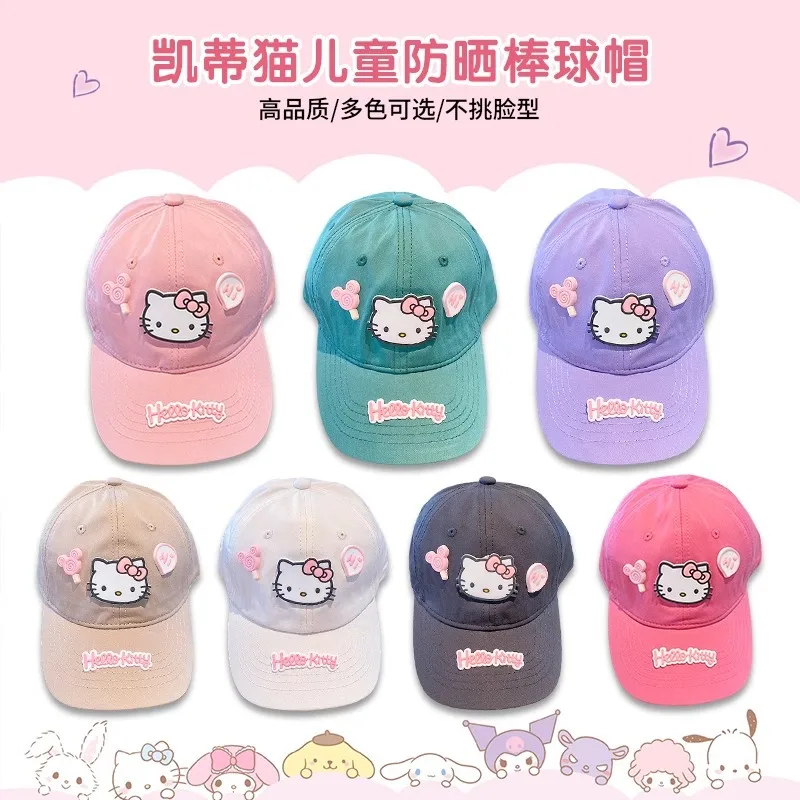 

New model Hello Kitty Adjustable Baseball Cap with Hello Cute Kitty Kuromi, Melody Sun Protection Hat