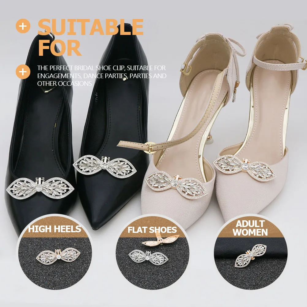 Rhinestone Shoe Buckles Clips for Women – Removable Decorative Heel Accessories for Wedding, Dance & Party