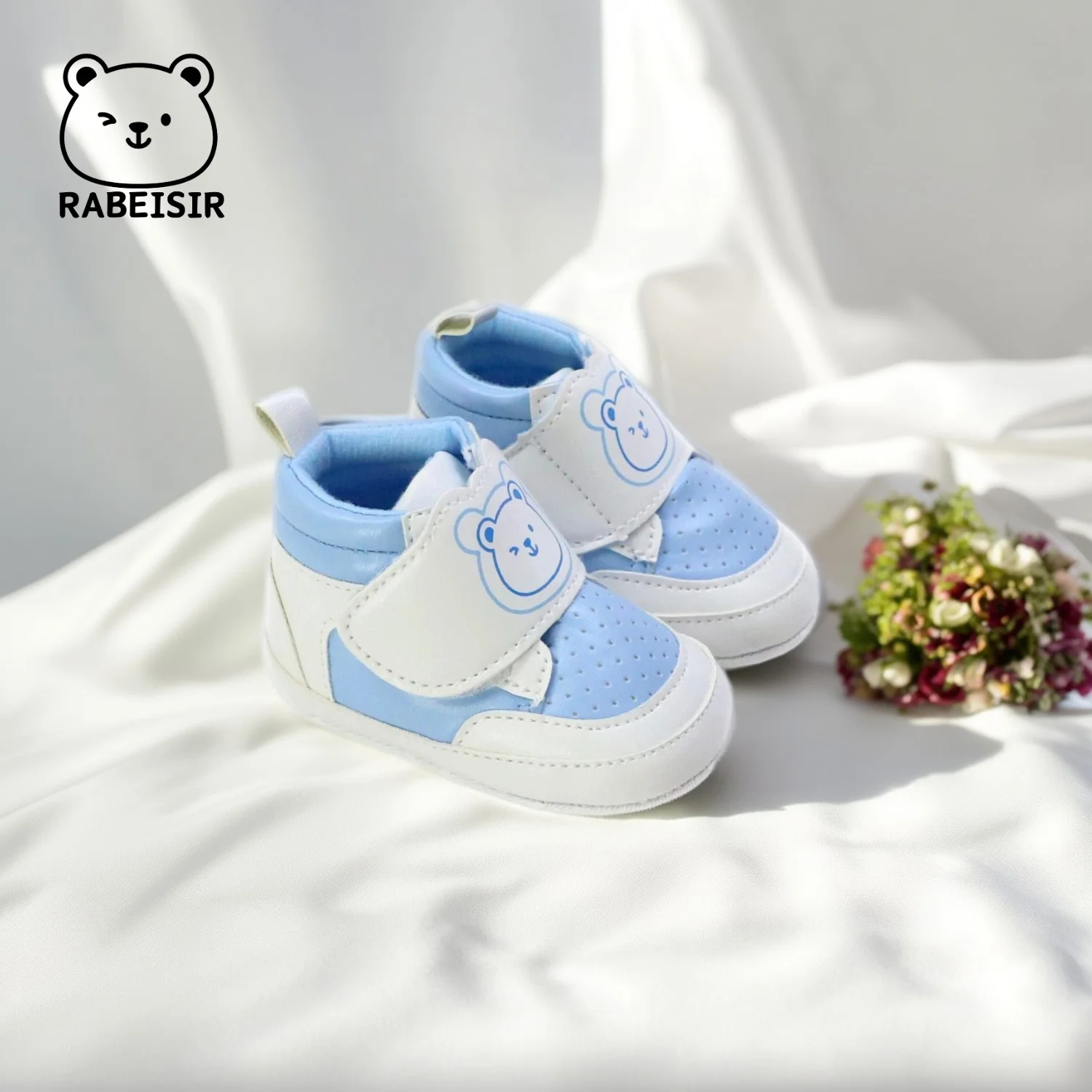 Baby-Kleinkind-Schuhe, Bär, großer Klettverschluss, atmungsaktiv, Sport, Frühling und Herbst, neue Pre-Step-Schuhe für Babys