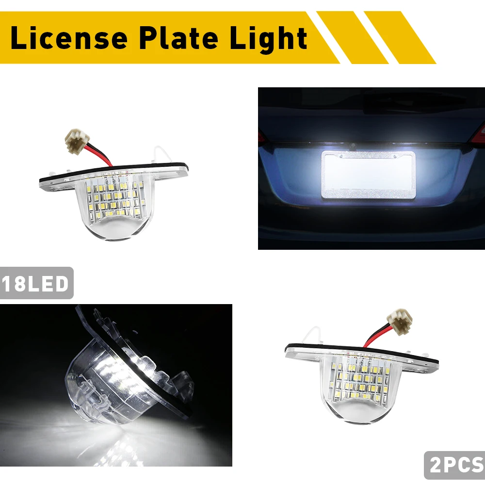 2Pcs Canbus LED Car License Number Plate Light for Honda Fit 2007-2020 CRV CR-V 2007-2015 Insight HR-V HRV Auto Lamp Accessories