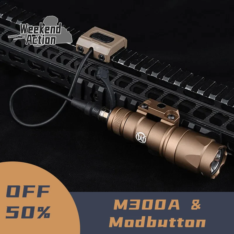 

Tactical Sure Fire M300A MINI Scout Light Metal Flashlight With Modbutton Switch Airsoft Weapon light Hunting Rifle Lanterna