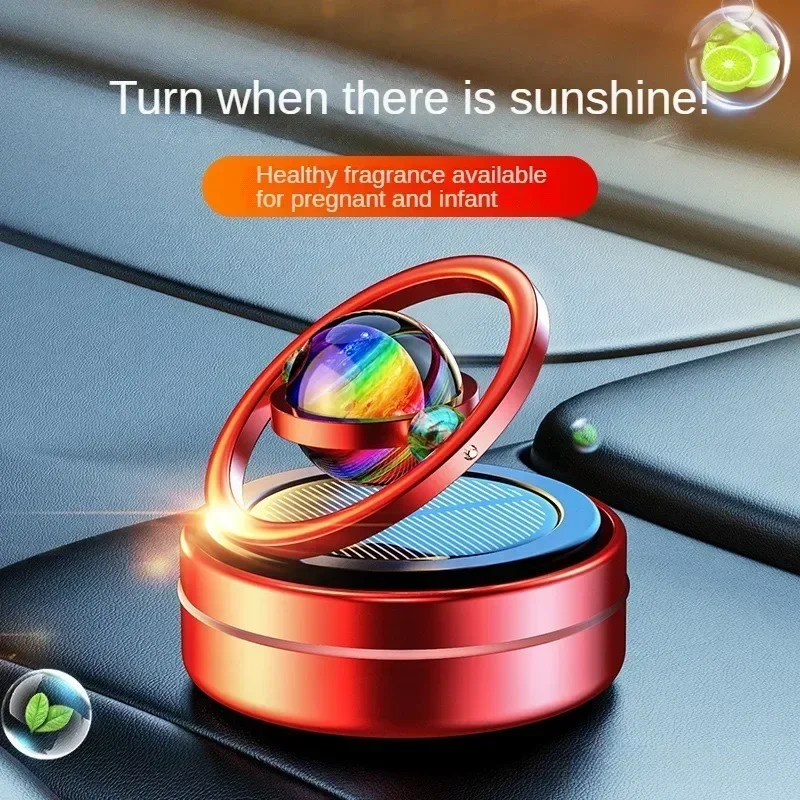 Portablecar Air Fresheners Perfume Diffuser Double Ring Auto Rotating Solar Mini Kinetic Car Aromatherapy Room Car Air Freshener