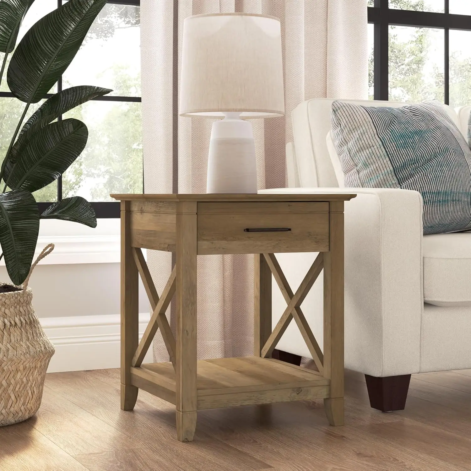 

End Table with Drawer, Nightstand with Storage, Living Room and Bedroom Furniture, Key West