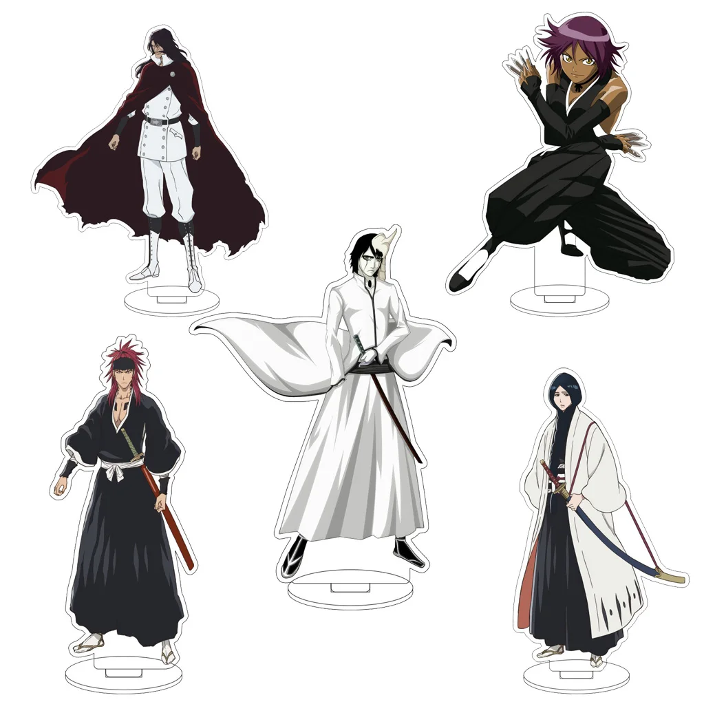 16CM Anime Bleach Ishida Uryuu Kuchiki Rukia Abarai Renji Inoue Orihime Kurosaki Ichigo Cosplay Acryl-Figur Ständer Geschenke Dekorationen