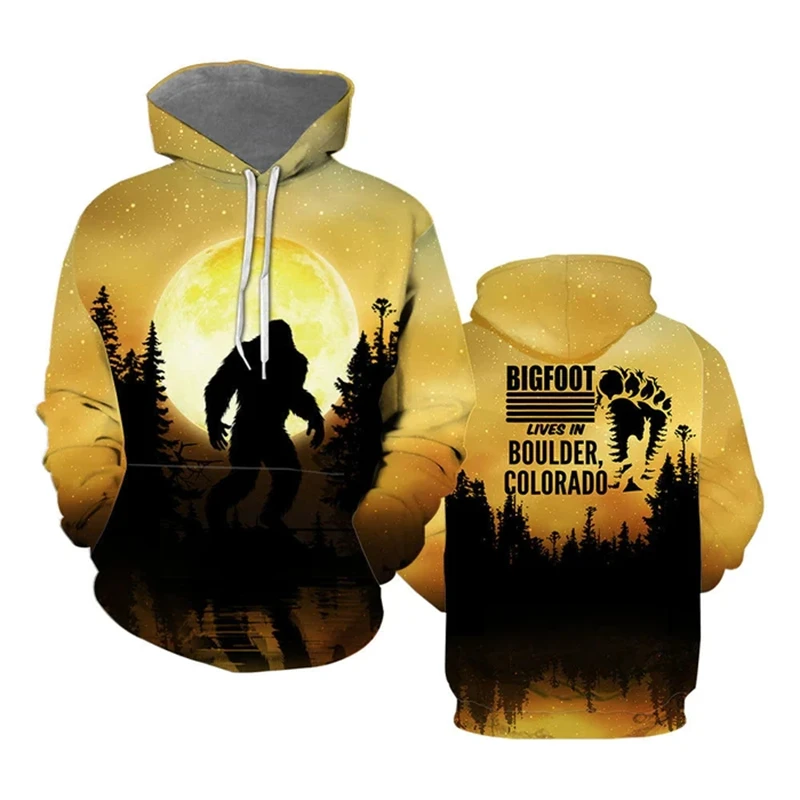 Autumn Sasquatch Bigfoot 3D Print Hoodies Men Women Fashion Casual Sweatshirts Oversized Hoodie Pullovers Tracksuit Clothing