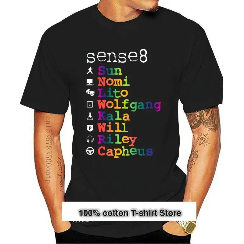 Sense8-Camiseta personalizada para hombre y mujer, ropa de cuello redondo, color negro, novedad de 2021