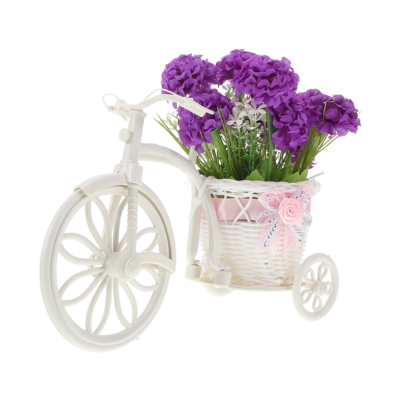 

Simulated Green Plant Artificial Flowers Bike Basket Decor Hydrangea Ball Home Decor Centerpieces Table DecorationsPlant