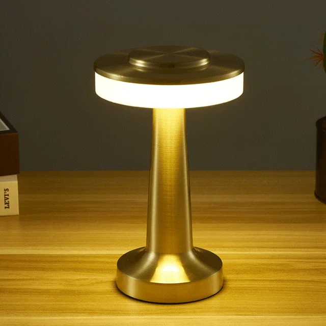 Retro Table Lamp Metal Touch Decor for Bar Coffee Restaurant Decoration Light Desk LED Rechargeable Night Light Bedroom Decor image 3