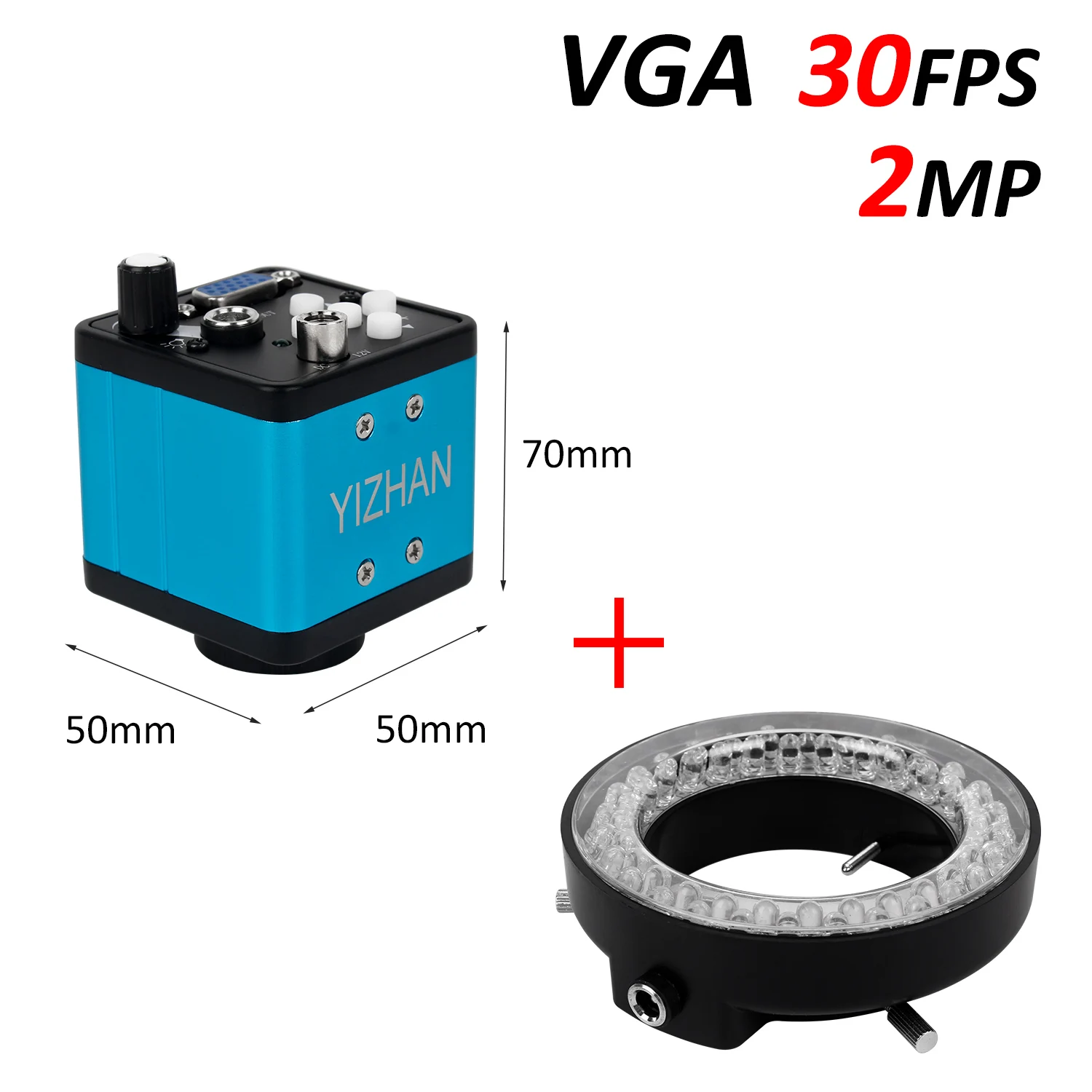 13MP VGA Digital Microscope Camera for Electronics 30FPS  Adjustable Ring Light Monocular Lens Industrial Soldering Accessory