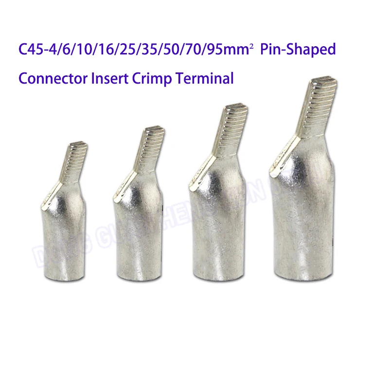 

C45-4/6/10/16/25/35/50/70/95mm² Pin-Shaped Connector Insert Crimp Terminal Wire Lug Tin Plated Pin For Miniature Circuit Breake