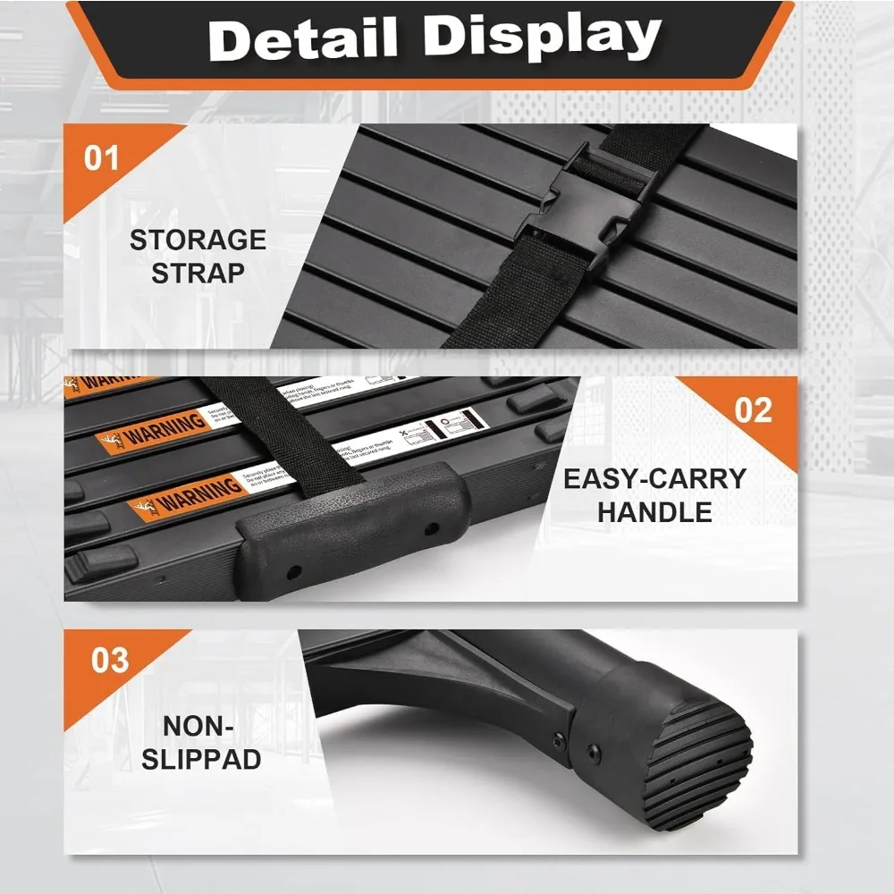 سلم تمديد خفيف الوزن من الألومنيوم بطول 12.5 قدم بسعة 330 رطل ومثبتين مثلث للاستخدام الثقيل #6