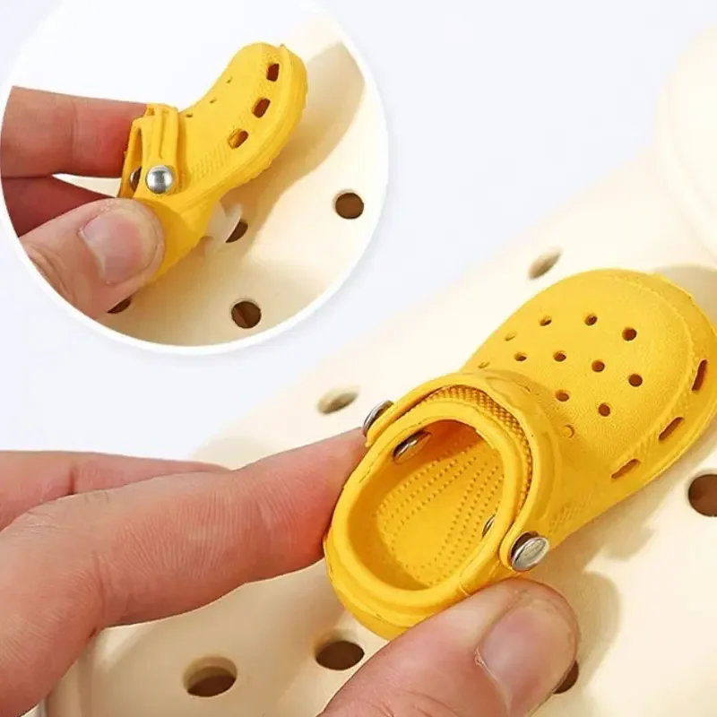 2 قطعة سحر الأحذية الجديدة صالح كروكس قباقيب حديقة إكسسوارات أحذية DIY بها بنفسك ثلاثية الأبعاد حذاء صغير لطيف حذاء صغير السحر للنساء