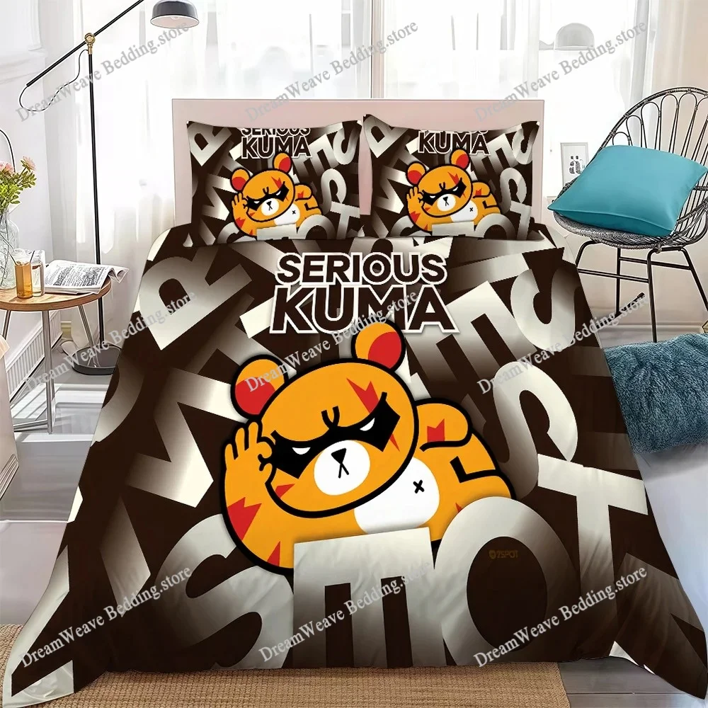 

Serious-S K-Kuma Duvet Cover Set Home Style Bedding Soft Laundry Cotton Bed Student Dormitory Gift
