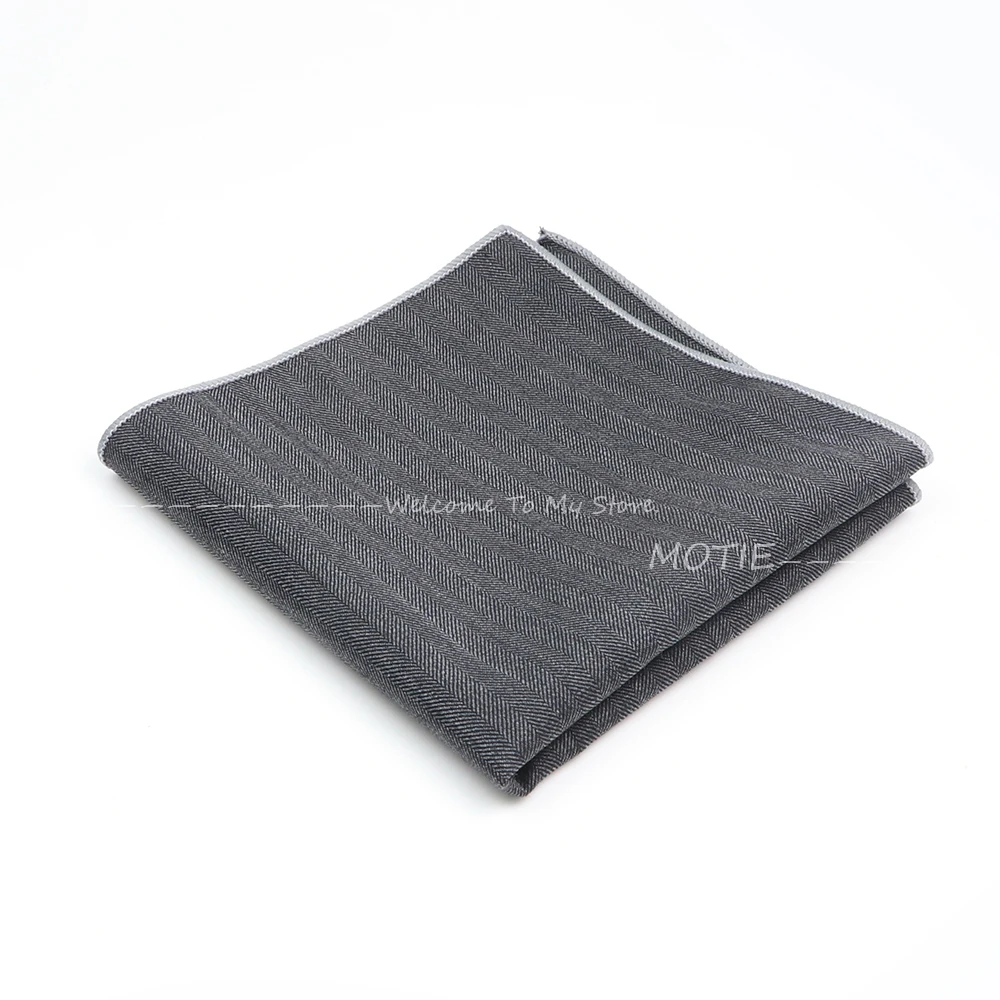 Abito scozzese a righe in lana quadrata Hanky Grey borgogna Square Hanky Cravat per accessorio per colletto della camicia della festa nuziale d'affari