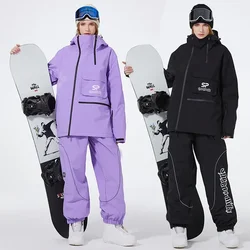 Winter Waterproof Hooded Jacket Pants Women Snow Suits Outdoor Sport Mountain Man Ski Sets Windproof Female Snowboard Tracksuit