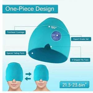 Enxaqueca alívio Chapelaria Cap, camada única Gel Ice Pack, Stretchable Compress Hood 6 principais vendas compressa para enxaqueca - №2