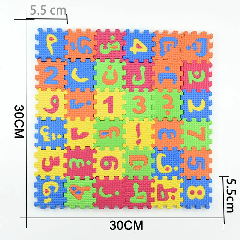 36Pcs 5.5cm Colorful Foam Puzzle EVA-Intellectual Development Toy for Children Crafts Art Educational Toys