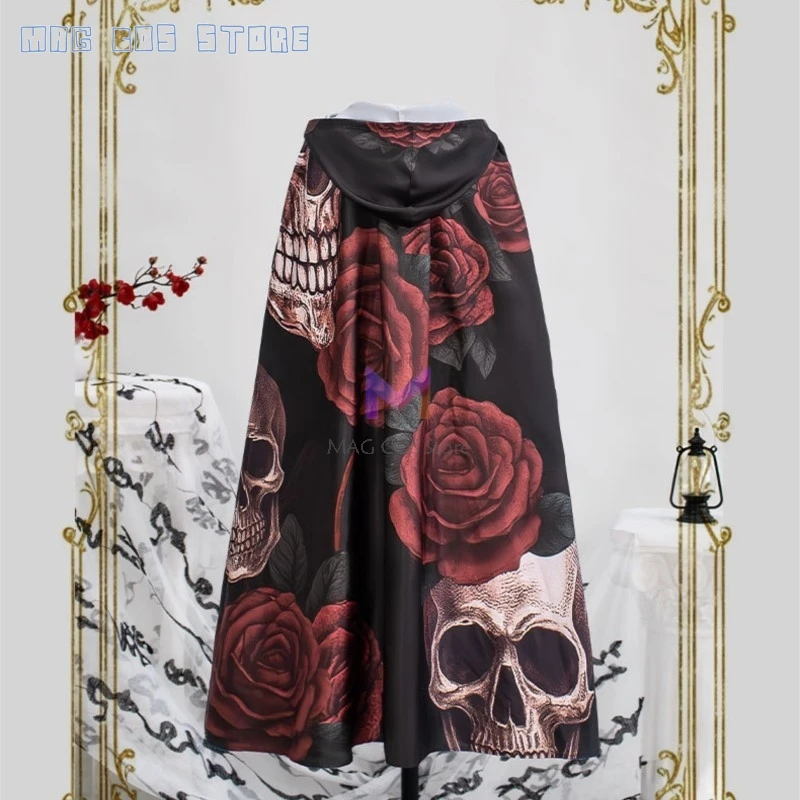 

Костюм на Хэллоуин, темная средневековая накидка на Хэллоуин, плащ, готический наряд вампиров, элементы ужасов, элементы скелета змеи, черный аниме