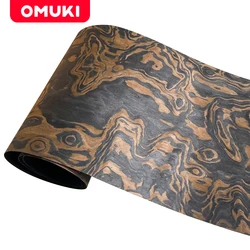 OMUKI Black Totem Pattern Wood Veneer Carpentry Furniture Cabinet Wallpaper Speaker Handmade DIY Wooden Crafts