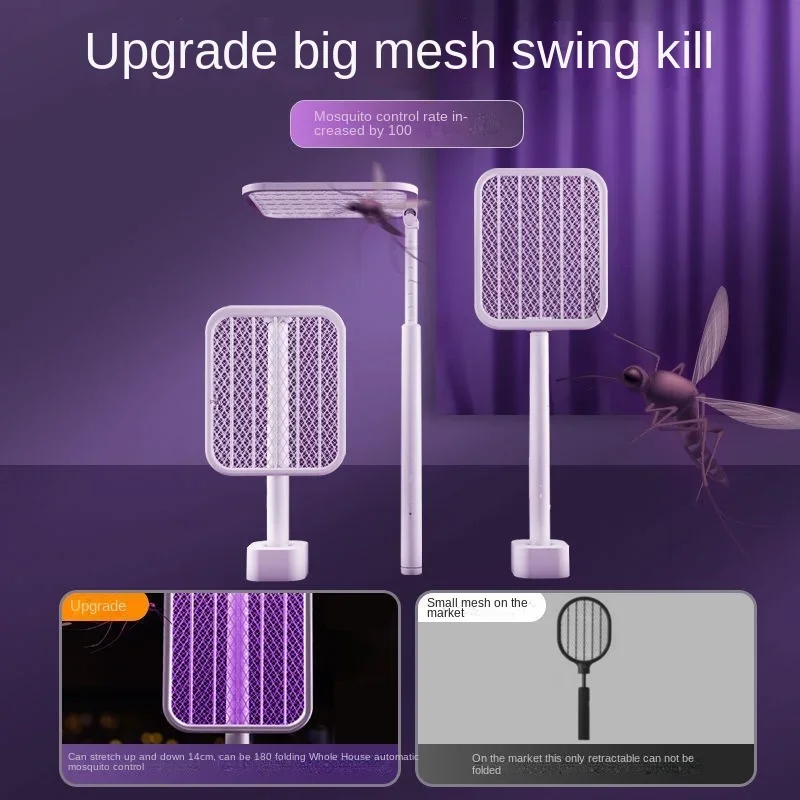 

Electric Fly Swatter Rechargeable Household Ultra Folding Fly Electric Mosquito Killer Power Grid Swatter Mosquito Swatter