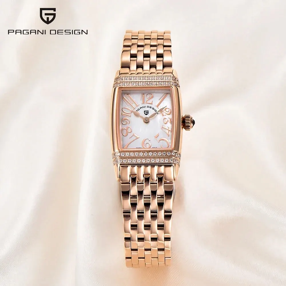 PAGANI DESIGN New 22mm Women Quartz Watches Luxury Sapphire Glass Leisure Watch 50M Waterproof Stainless Steel Watch for Women