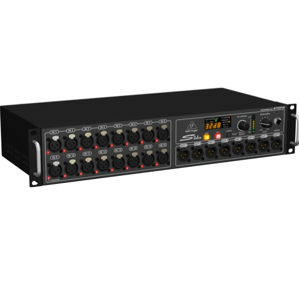 Behringer S16 16-channel Digital Snake with Midas Mic Pres, AES50 Network Port, and Ultranet Integration with Powerplay P16