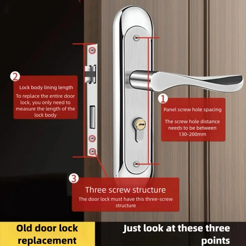 

Универсальный регулируемый дверной замок из нержавеющей стали с деревянной ручкой для спальни, защита от взлома, безопасность для дома