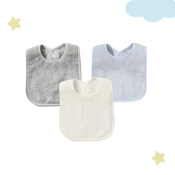 4Pcs/3Pcs Baby Girl Boy Feeding Bibs Soild Color Waterproof Towel Kids Bandanas Burp Cloths