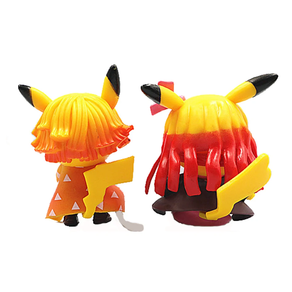 مجموعة شخصيات الرسوم المتحركة المكونة من 4 قطع: شخصيات بيكاتشو كوسبلاي شيطان القاتل من مادة PVC مجموعة ألعاب هدية عيد ميلاد للأطفال #4