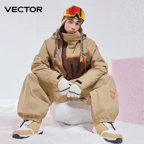 VECTOR 남녀공용 겨울 스키 재킷, 따뜻한 방풍 방수 야외 스포츠 스노우보드 스키 코트 바지, 스노우 의류