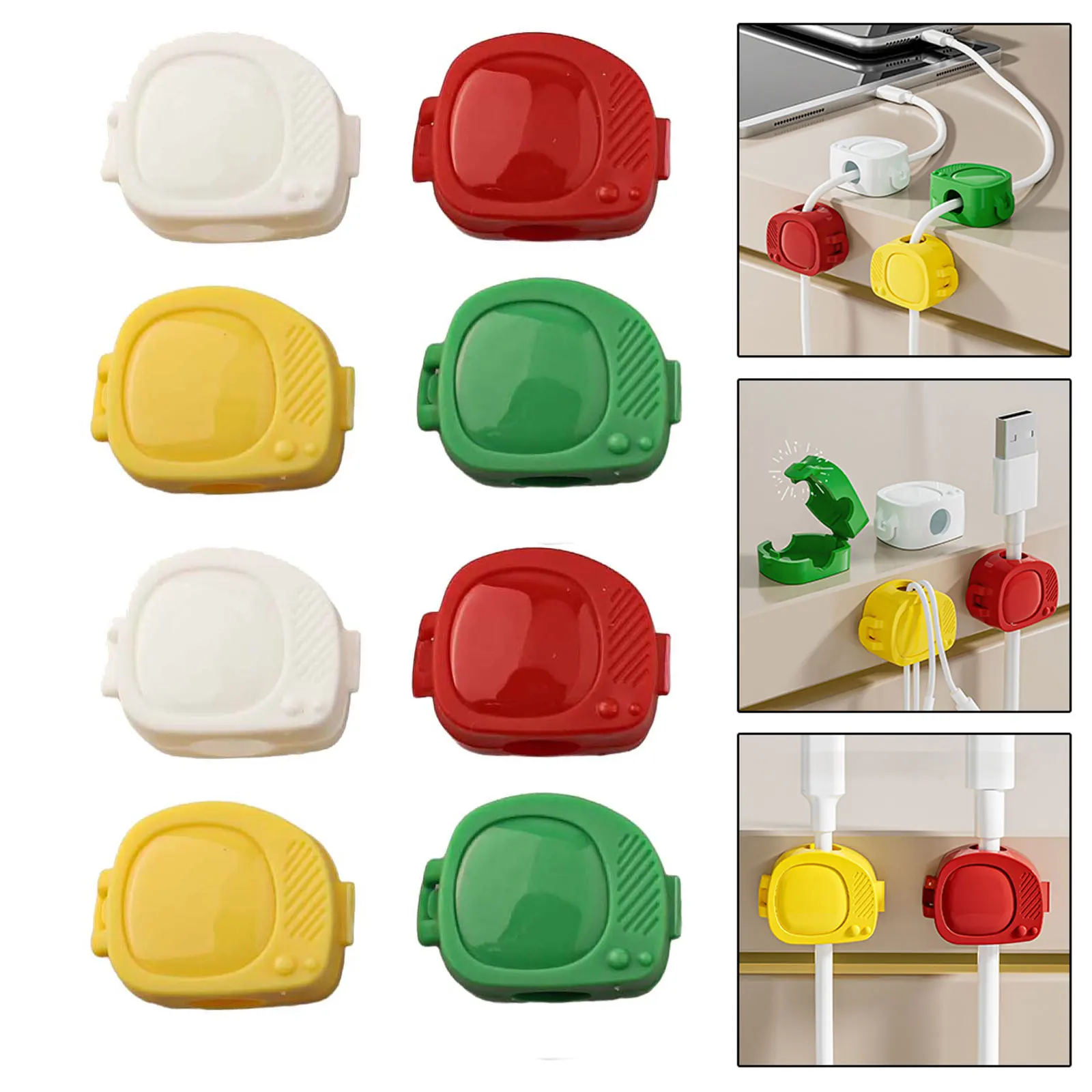 Magnetic Cable Clip Cord Cable Organizer 8 Pcs  Cable Clips For Tidy Home Office Table Cable Organizers